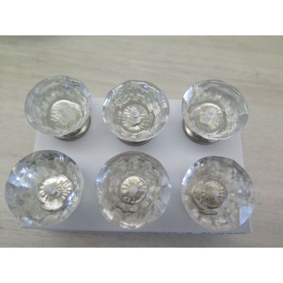 Jaipur Market Clear Glass Drawer Knobs, Set Of 6 - Picture 1 of 8